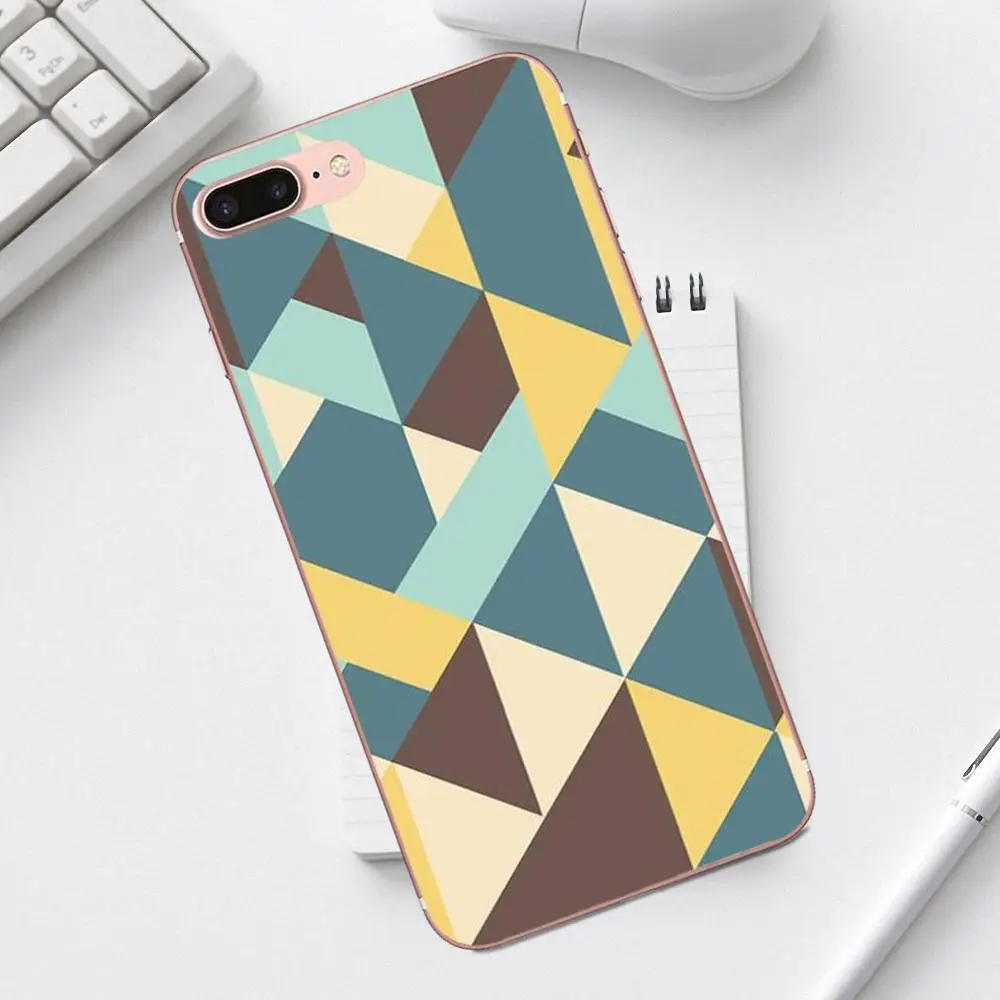 Много Ретро геометрических треугольников для iPhone 4 4S 5 5C SE 6 6S 7 8 Plus X XS Max XR Galaxy A3 A5 J1 J3