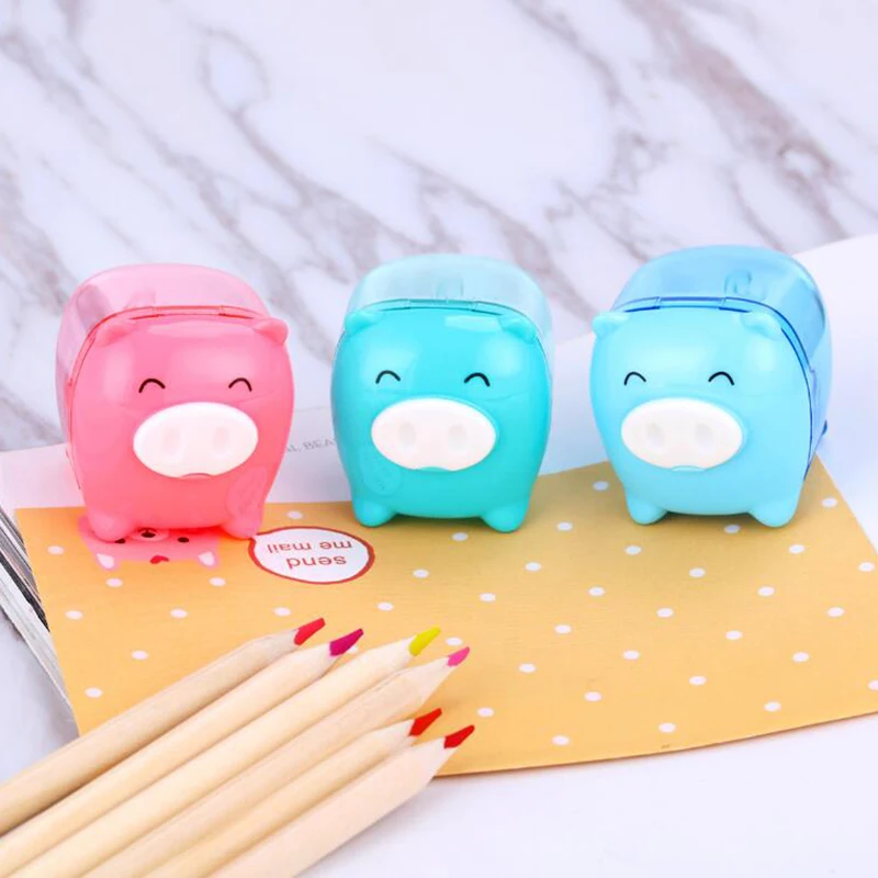 Оптовая продажа милая кавайная точилка для карандашей с животными свиньей