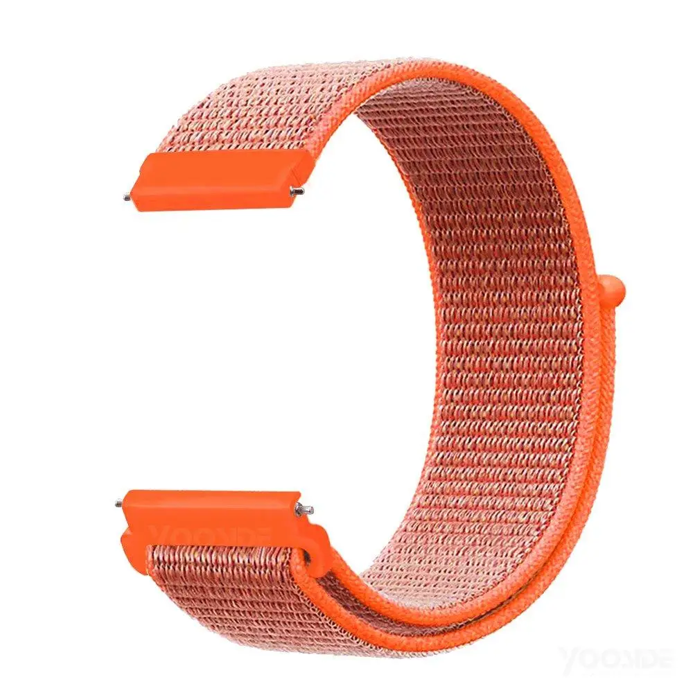 Orange Для Fossil женские умные часы 18 мм быстросъемный нейлоновый ремешок для часов Ticwatch C2 RoseGold, Fossil Q Venture Gen3/Gen 4 - Цвет: Orange