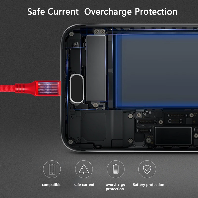 Rosinop 2.4A нейлоновый кабель для быстрой зарядки iphone 7 plus 8 xs max Android OTG Micro USB шнур