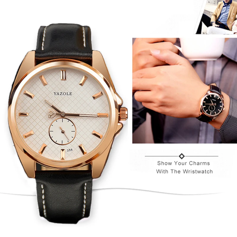 

Reloj Yazole Mens Watches Top Brand Luxury Leather Waterproof Wrist Watch Analog Quartz Clock Fashion Watch Men Montre Homme New