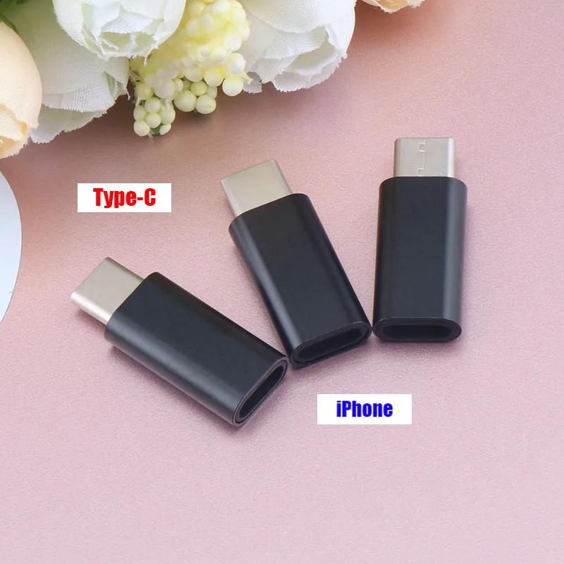 3 шт. для iPhone type-C USB 3,0 адаптер для Micro USB для iPhone Android кабель для передачи данных конвертер type-C на 8 pin адаптер для зарядки