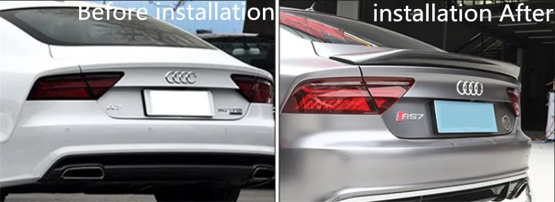 Спойлер из углеродного волокна для Audi A7 S7 RS7 2010-, высококачественные спойлеры, автомобильные аксессуары по EMS