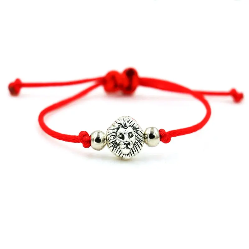 BPPCCR Львиная голова амулет в этническом стиле с Браслет красная веревочная нить