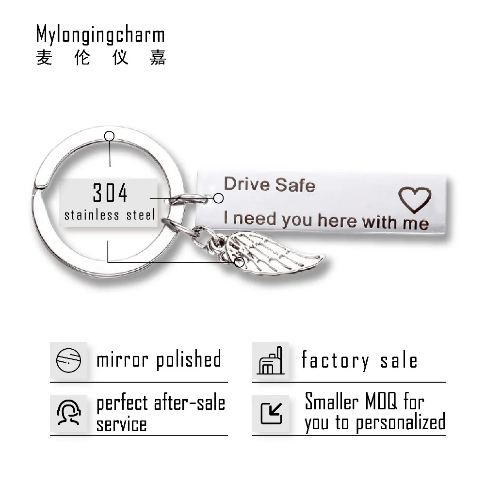 Брелок MYLONGINGCHARM из нержавеющей стали безопасная цепь для ключей 25 мм кольцо 10x40