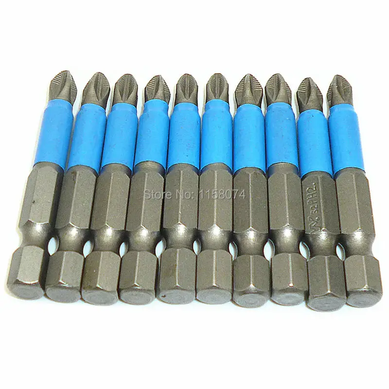 10 шт. PH2 S2 на одной стороне крестообразная отвертка для винтов с головкой алмазным