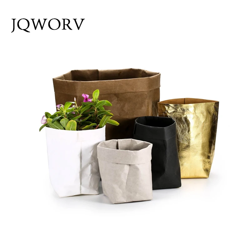 JQWORV нордический сад слеза не плохой креативный горшок посадки мешок Моющийся крафт-бумажный мешок для хранения рабочего стола в горшках Жарден мясной горшок