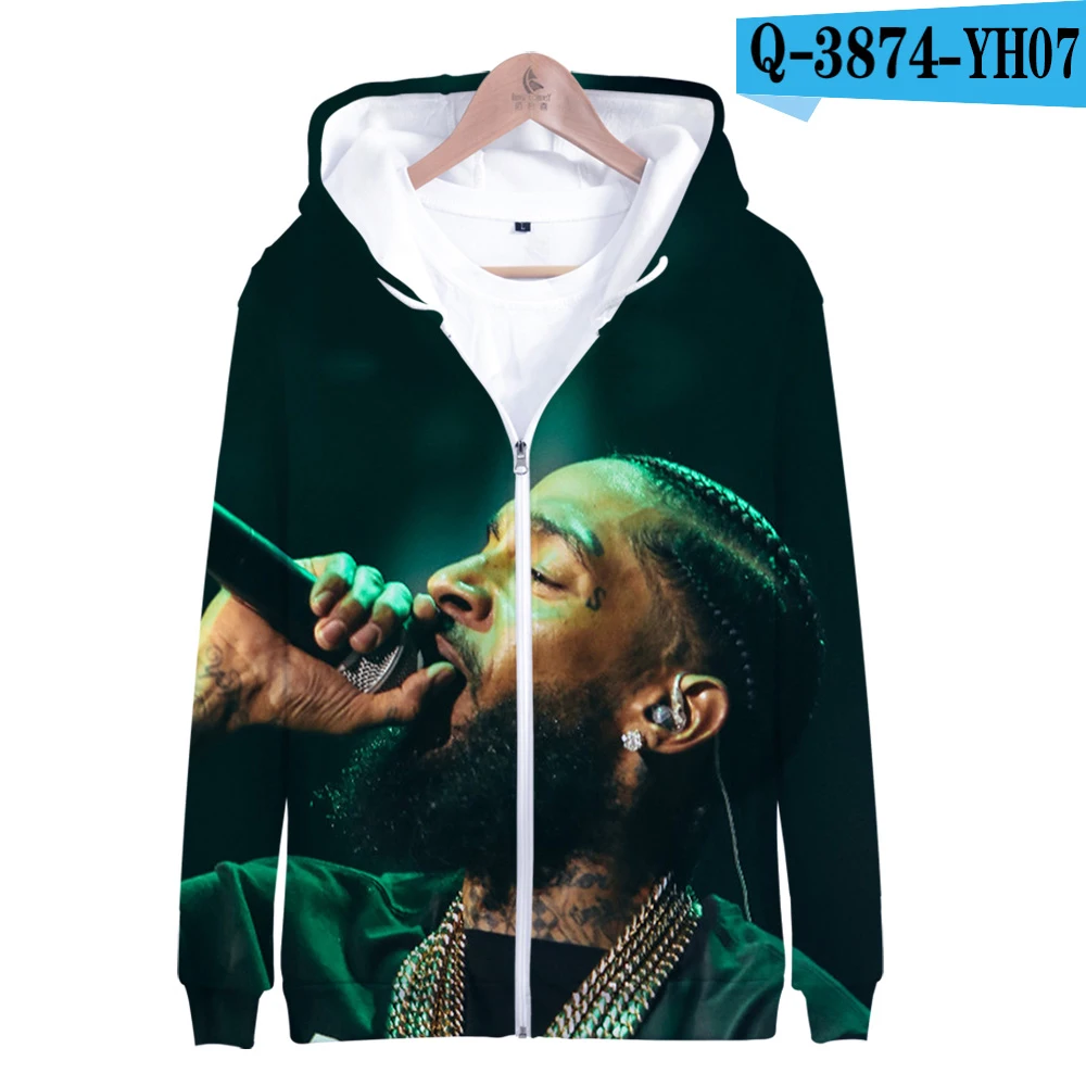 A nipsey hussle толстовка на молнии повседневные толстовки Новая модная крутая уличная осенняя и зимняя одежда толстовка - Цвет: A