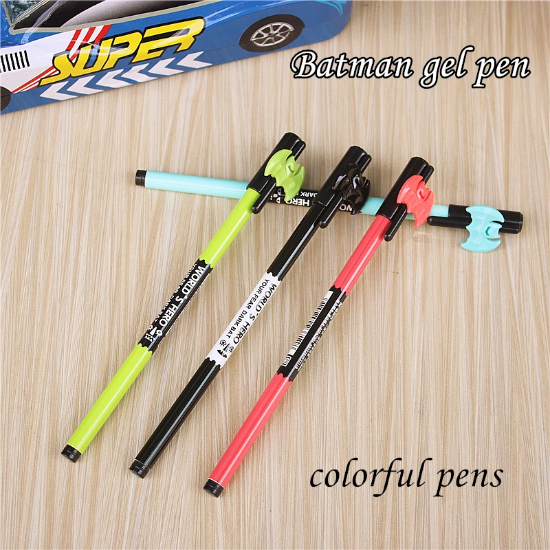 Гелевая ручка с героями мультфильмов Бэтменом дротиками черными чернилами пером