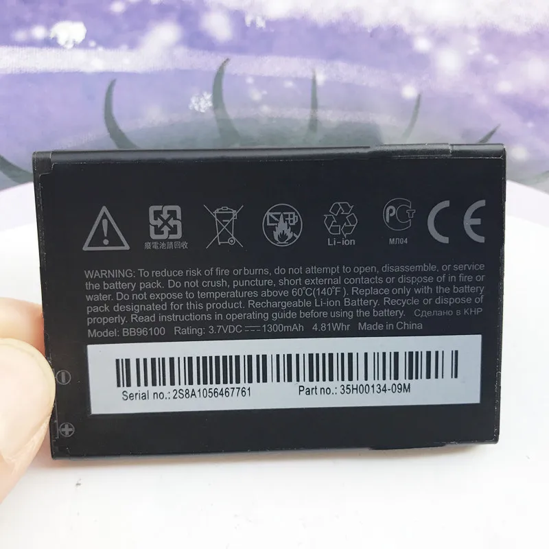 100% Новый оригинальный Высокое качество 1300mAh BB96100 батарея для HTC Desire S Z G12 S510e G11