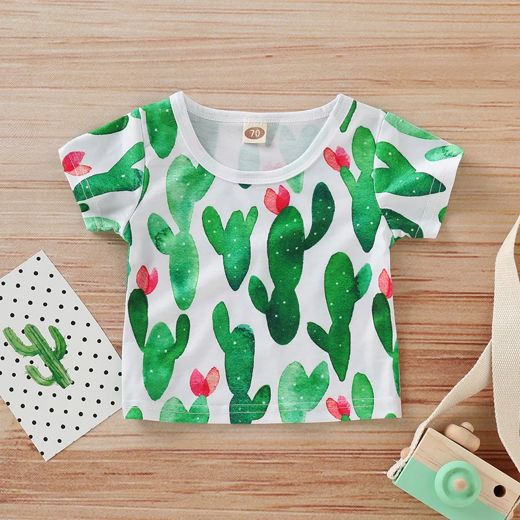 Летняя одежда для новорожденных маленьких мальчиков футболка девочек с