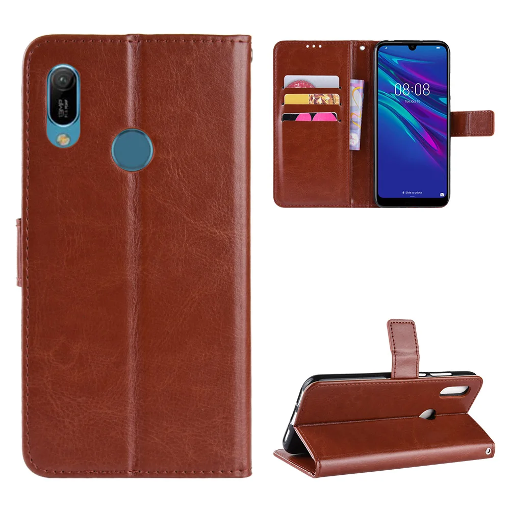 Чехол для Huawei Y6 2019 чехол Prime ретро бумажник флип стиль глянцевый телефона из