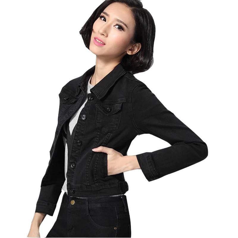 OLGITUM джинсовая куртка женская короткий топ с отложным воротником тонкий белый