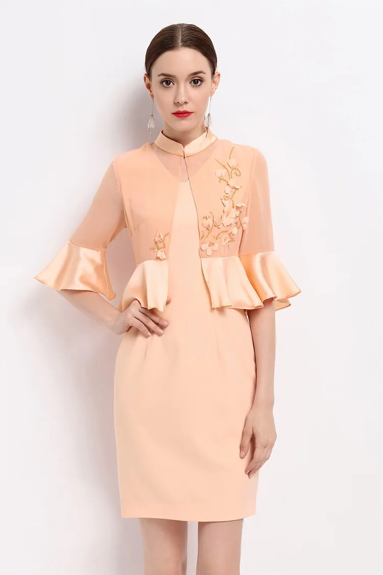 Летнее платье 2017 элегантные женское vestidos Весна Аппликация партия