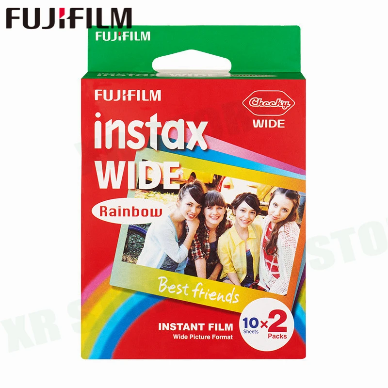 20 пленок Fujifilm Instax Rainbow Wide Instant White Edge для камеры Fuji 100 200 210 300 500AF Ломография фото