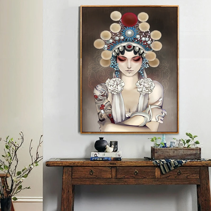 

Pictures Modern Home Decoration Chinese Drama Style Peking Opera Modular Wall Art Canvas Prints Noridc Painting Bedroom Poster