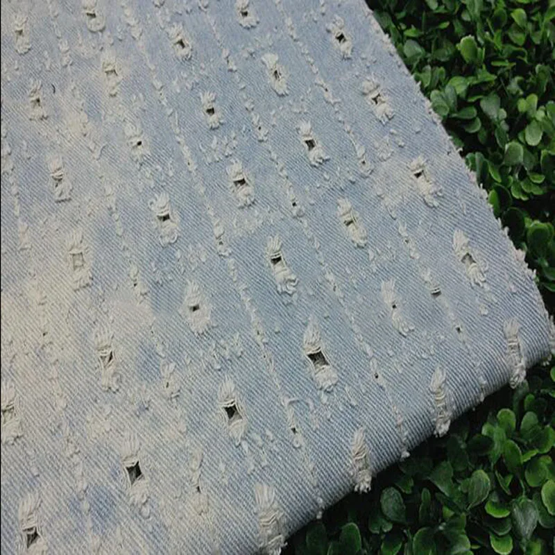 145 см ширина Ретро джинсовая ткань 100% хлопчатобумажная промытая перфорированная