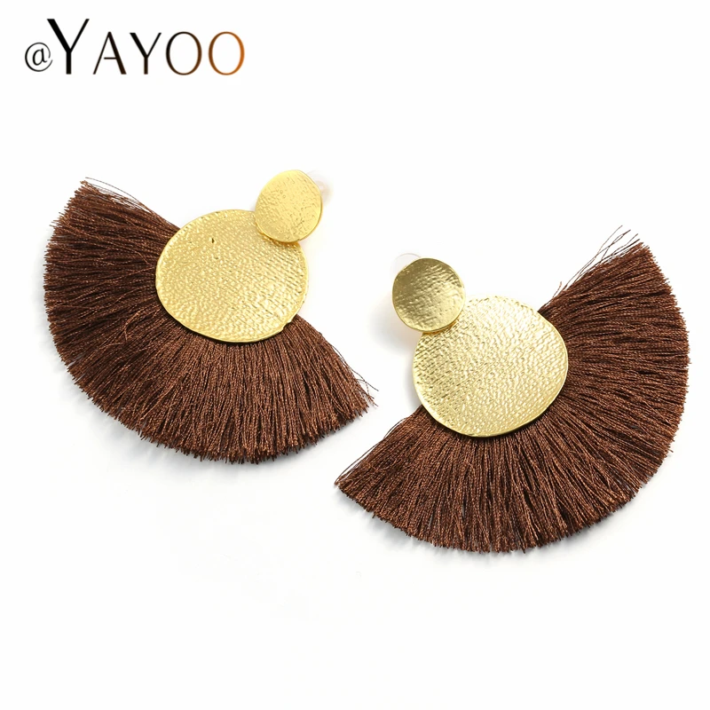 AYAYOO модные сережки с кисточками Boho Висячие этнические богемные серьги длинной