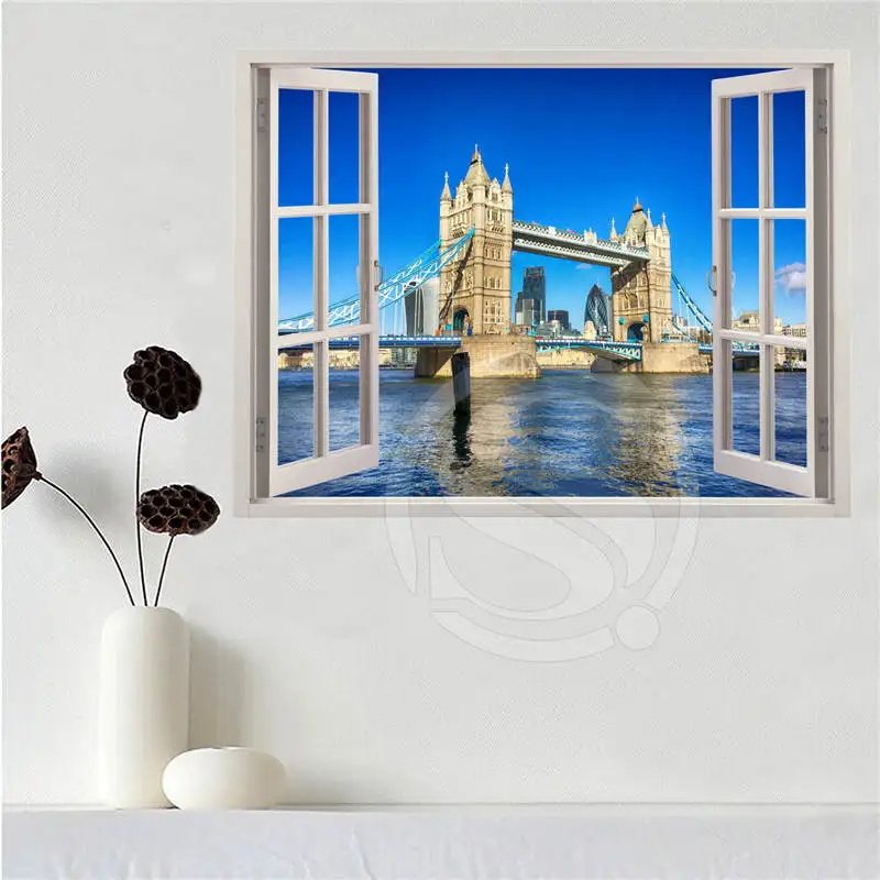 Пользовательские холст плакат Тауэрский Мост в Лондоне окне ткань печать