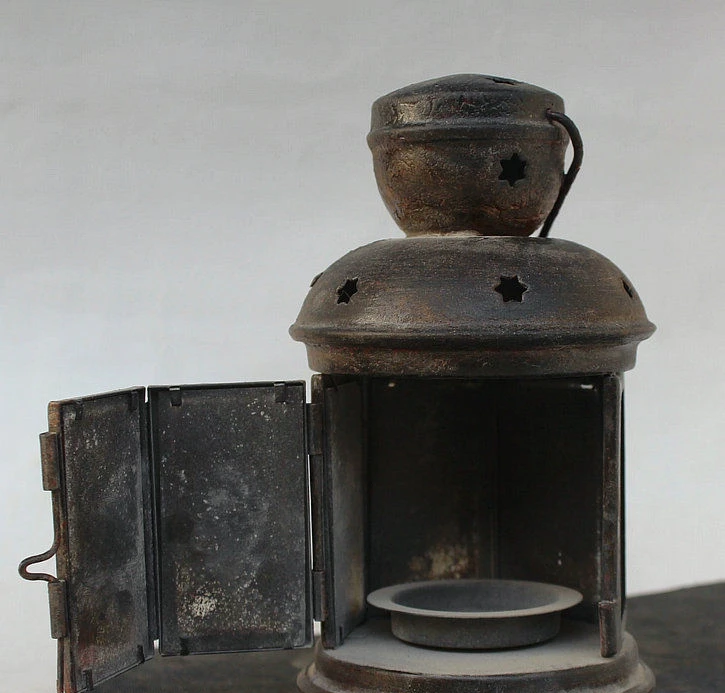 7&quot Antique Chinese Dynasty Palace Copper Collect Lampstand Fire Censer Oil Lamp | Дом и сад