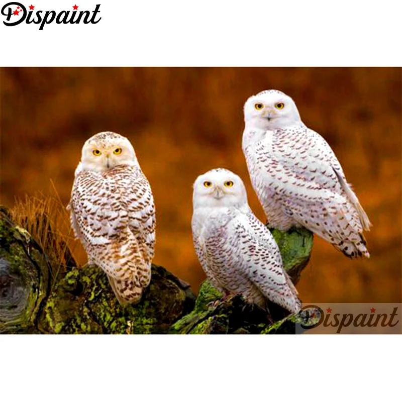 

Dispaint Full Square/Round Drill 5D DIY Diamond Painting "Animal owl" Embroidery Cross Stitch 3D Home Decor A10836