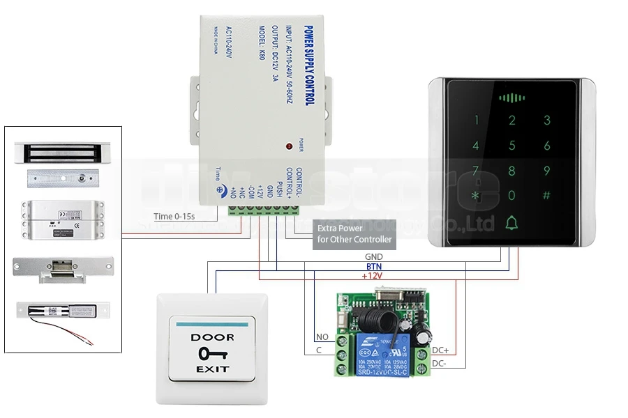 Diysecur 125 кГц RFID считыватель Пароль Клавиатура+ 280 кг магнитный замок+ Дверные звонки+ Дистанционное управление Система контроля доступа комплект безопасности