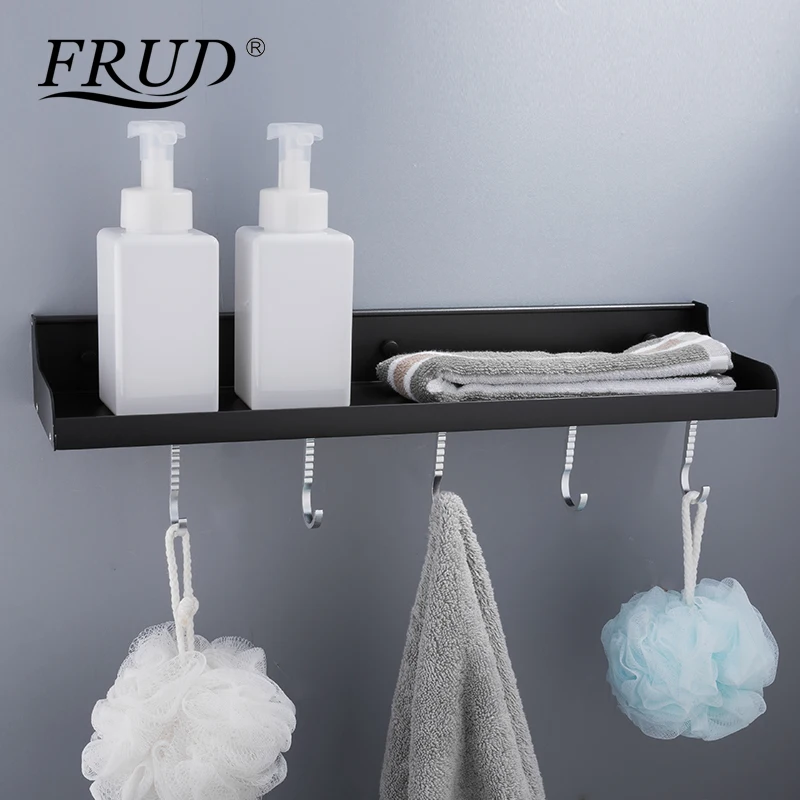 FRUD Новое поступление полки для ванной стеллаж хранения с пятью крючками
