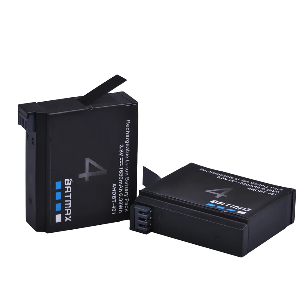 

2Pcs 1680mAh Gopro Hero 4 Battery Replacement Li-ion Rechargeable Battery for GoPro HERO4 GoPro AHDBT-401 Action Camera Bateria