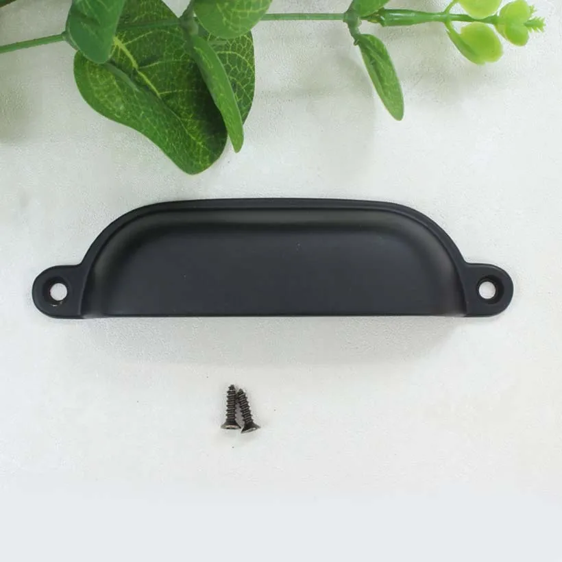 Современный простой раскладной набор черных мебельных ручек черный ящик для