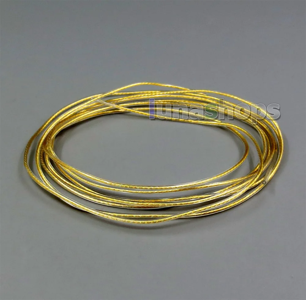 LN006222 10 м 7*0 14 мм 99.99% чистое серебро + Позолоченные наушники DIY нестандартный кабель