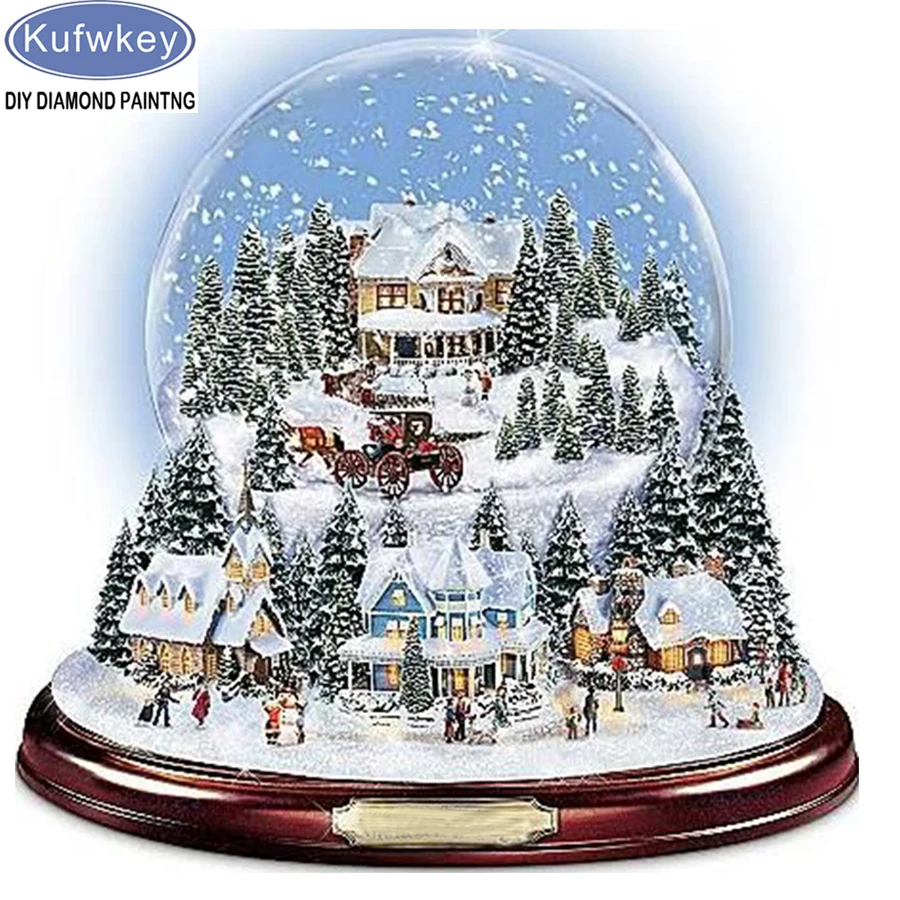 

5D diy алмазная живопись 3D алмазов картина камни в форме ромба Стразы полная Алмазная вышивка зима снег дом 3d природные пейзажи