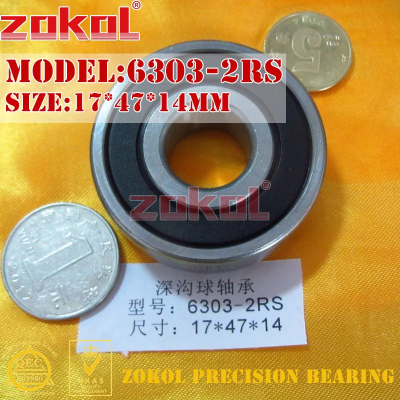ZOKOL 6303 RS ZZ RSN подшипник 6303 2RS Z1 Z2 6303ZZ 6303-2RSN глубокий шаровой подшипник 17*47*14 мм