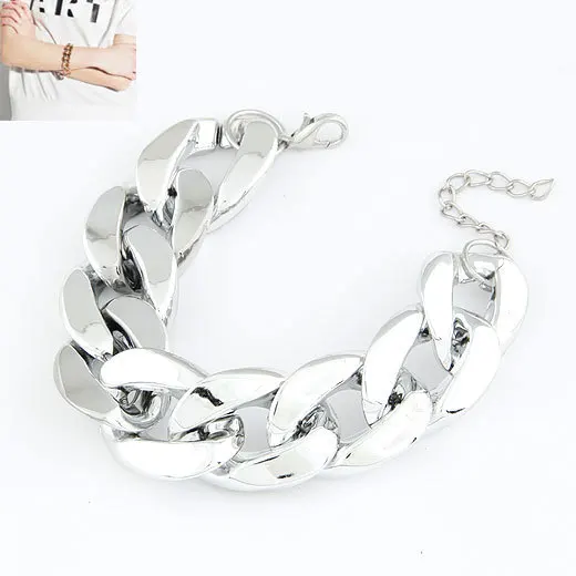 Золото/серебро Цвет Коренастый Браслеты толщиной CCB браслет цепочка для Для