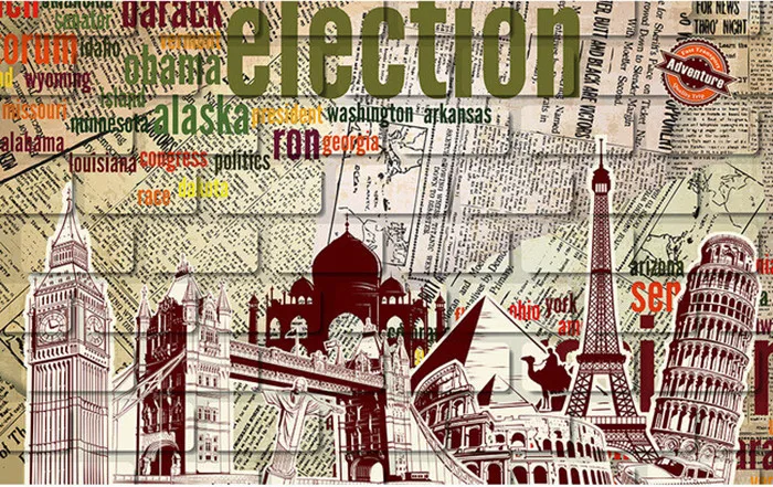 3D фрески на заказ ретро кирпичная стена в английской газете обои для спальни