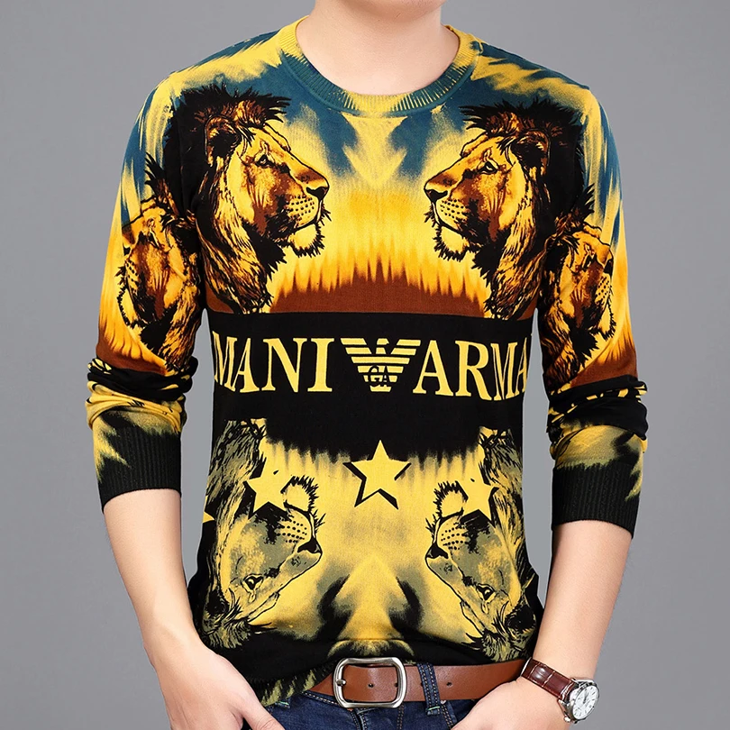 Новинка 2017 года Для мужчин мода животных Король Лев печать Свитеры для женщин