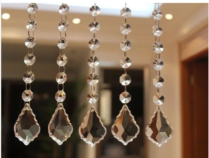 Бесплатная доставка 5 нитей 1 метр стеклянные Хрустальные Бусины занавеска