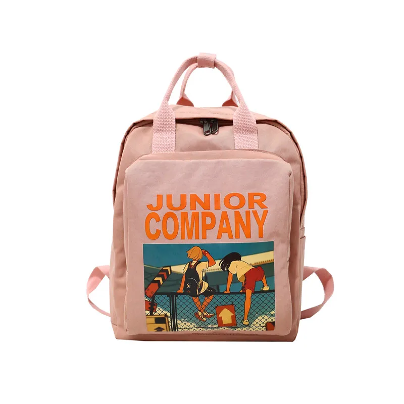 fence pink DCIMOR женский рюкзак ретро мультфильм печать нейлон водонепроницаемый сумки на плечо школьные рюкзаки для девочки подростка кольцо рюкзак - Цвет: fence pink