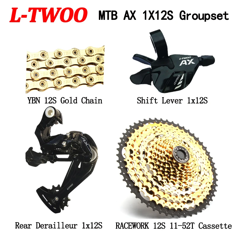 LTWOO MTB 12 скоростной переключатель групповой набор RACEWORk 11 52T кассета YBN из 4 х частей