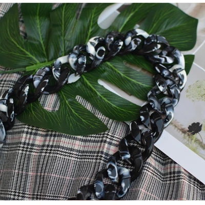 black white mix Рыбья кость 30-120 см, акриловая смола, сумка на цепочке, ремешок для сумки, пластиковый ремешок, модная цветная женская сумка, аксессуары, плечевой ремень - Цвет: black white mix