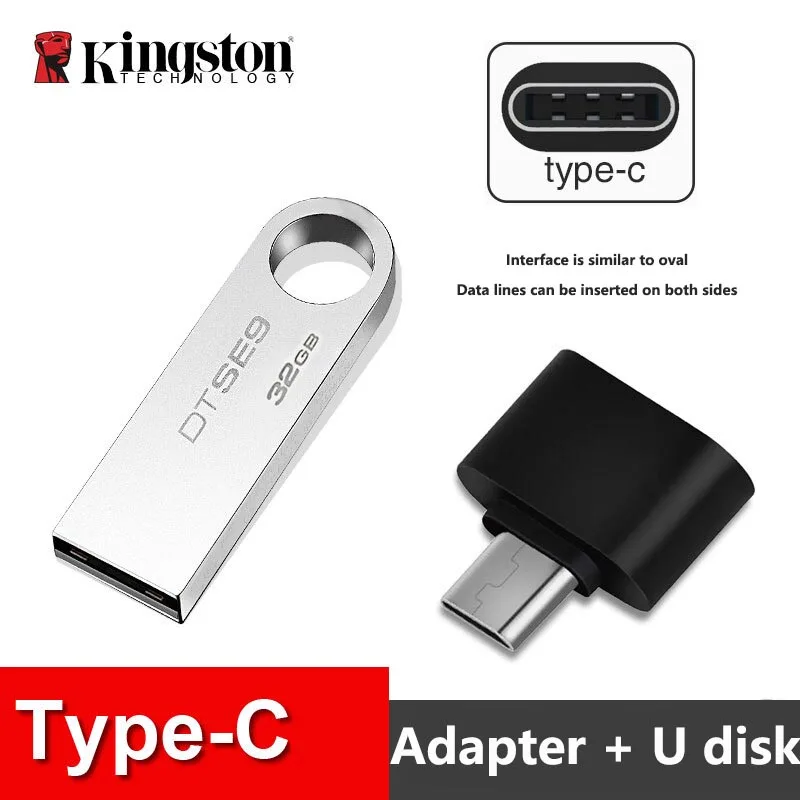DTSE9-black-Type-c Kingston Железный человек Пикачу Флешка Usb флеш-накопитель карта памяти 2,0 DTSE9H 32 Гб 16 Гб персональный накопитель DIY логотип usb - Цвет: DTSE9-black-Type-c