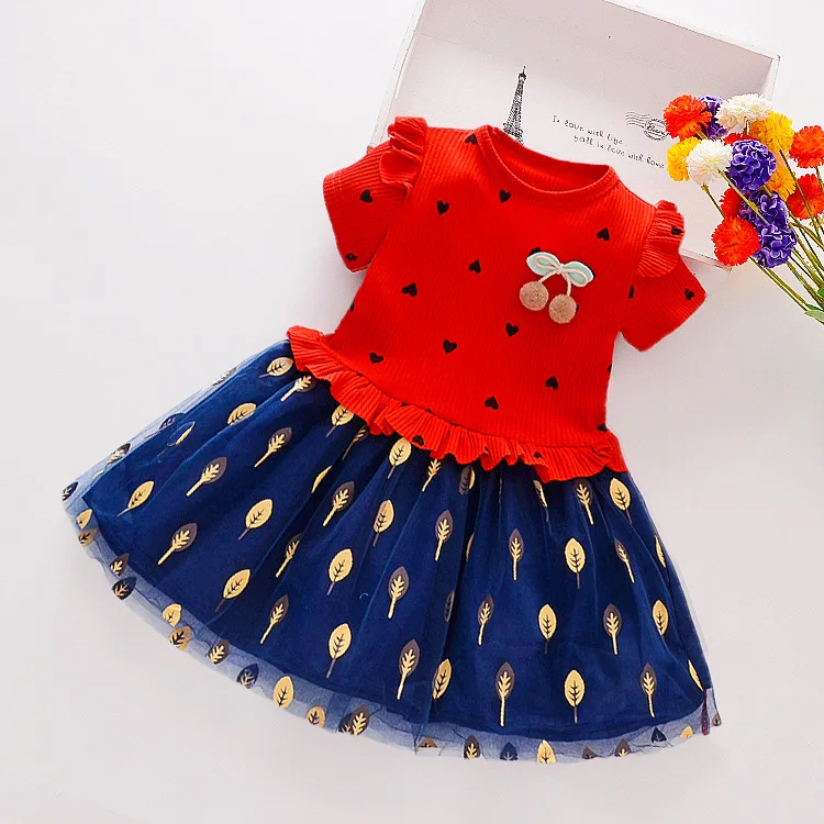 Hot sales!1-7 Yrs 2019 new baby girls summer fashion short sleeve Floral party dress princess | Детская одежда и обувь