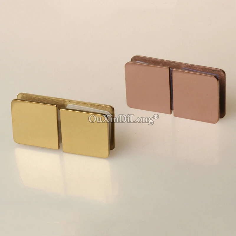 

Hotsale 8PCS Stainless Steel Shower Glass Clamps Clips Glass to Glass Fixed Holder Brackets Connectors Rose Gold/Titanium Gold