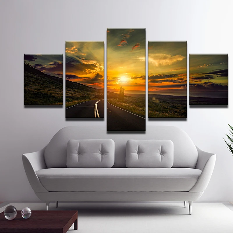 HD печатных страны Eoad на закате масляной живописи Детская комната Декор Принт