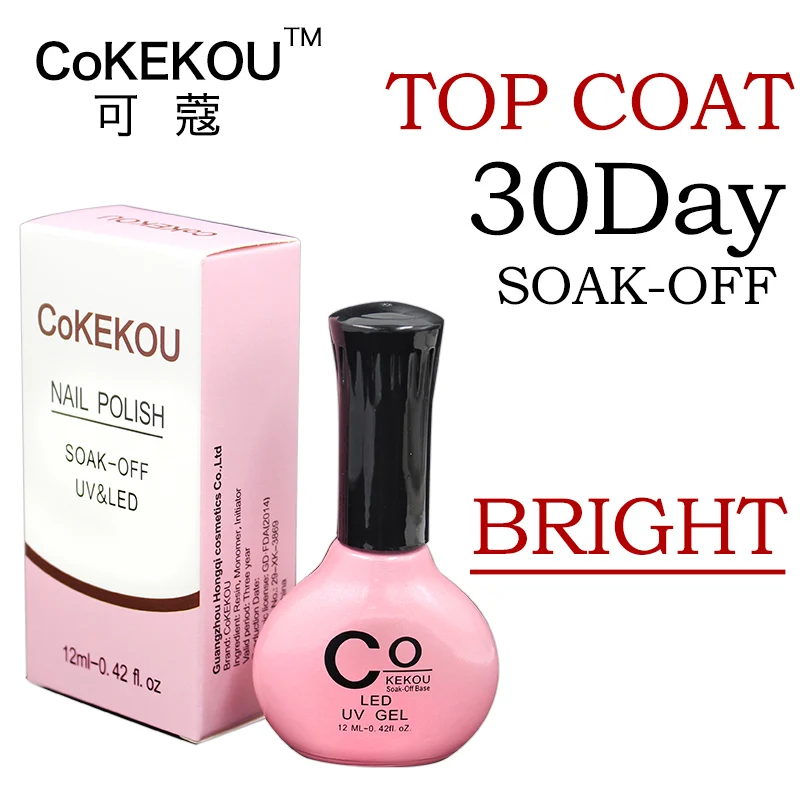 Гель для ногтей CoKEKOU Top Coat off+ Базовое покрытие основа для УФ-гель-лака Лучший Гель-лак для ногтей 12 мл отправка ложных ногтей