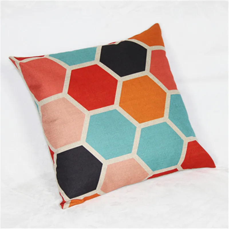 Наволочка с шестиугольником и деревьями для домашнего декора дивана funda cojin чехлы