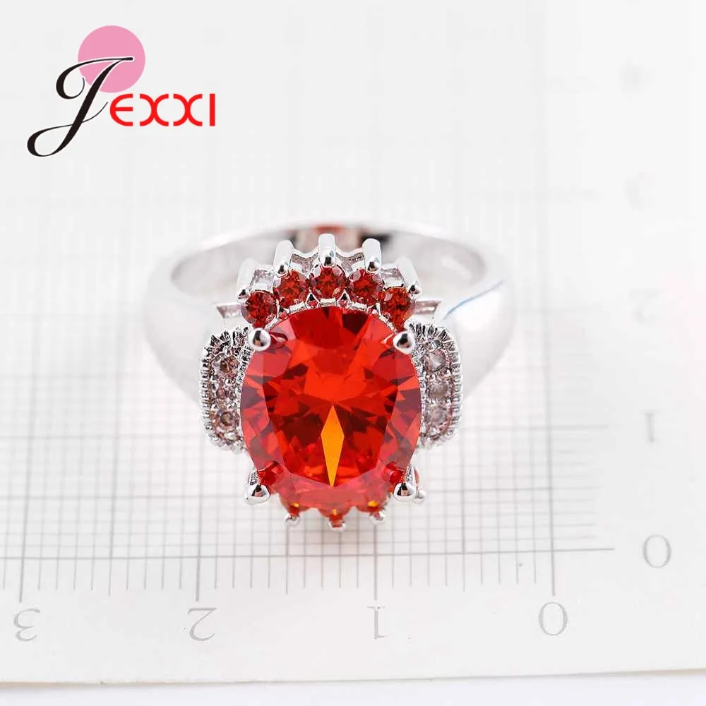 Lose Money Promotions Jewelry Wholesale 925 Sterling Silver Ring Women/Girls Fashion Party Bijoux Paved Red CZ Zircon | Украшения и
