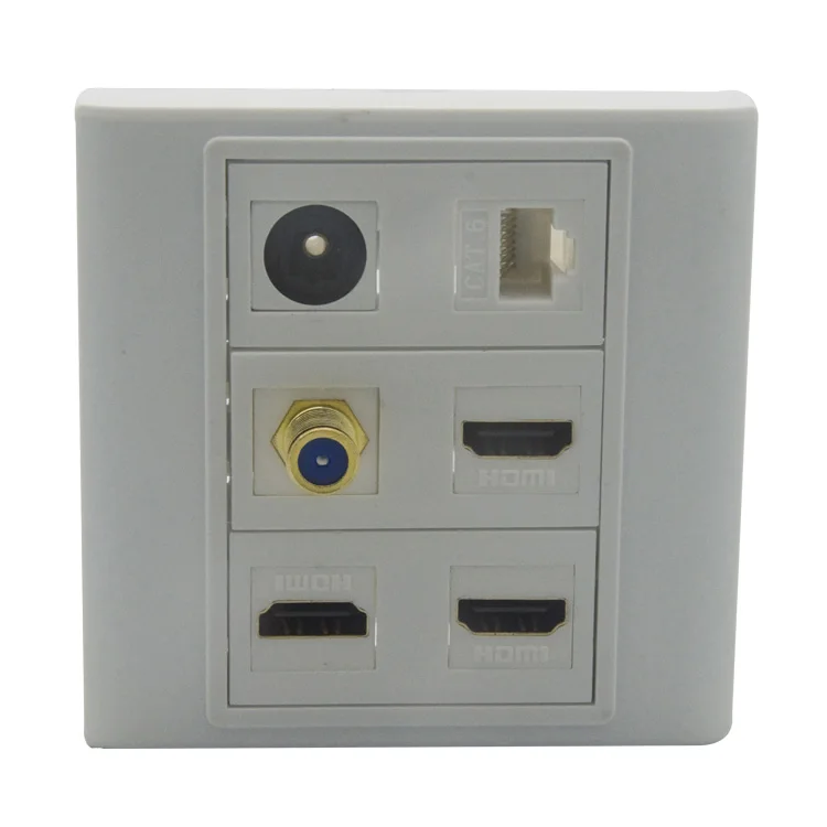 3 X HDMI F головное ТВ CAT6 RJ45 Toslink волоконная аудио Настенная пластина с разъемом Мама