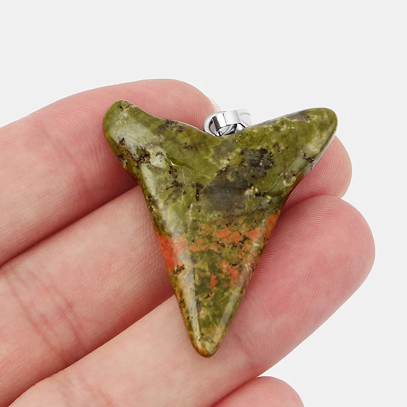 

2Pcs Colorful Natural Stone Whale Teeth/Tooth Charms Pendants For Jewelry Necklace DIY Making Findings 38*33mm