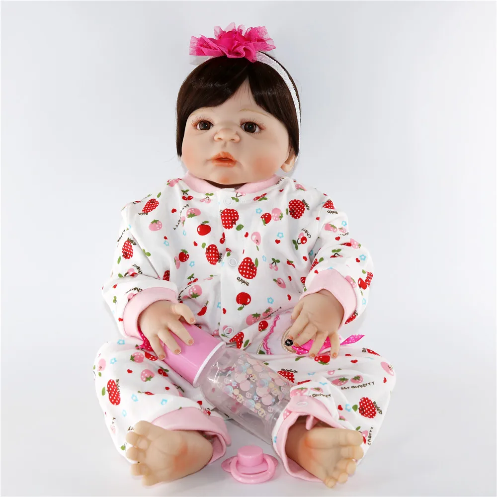 Белый bebe reborn girl 57 см силиконовая кукла Reborn Baby игрушка для новорожденной маленькой принцессы Детская bonecas