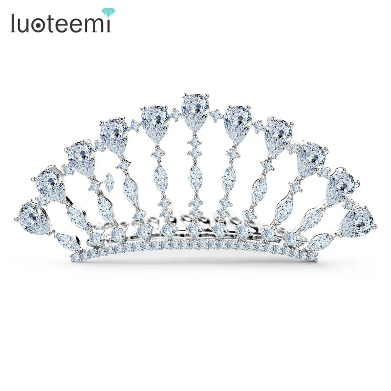 Luoteemi teemi ювелирный завод Роскошные Белое золото-Цвет AAA кубического циркония